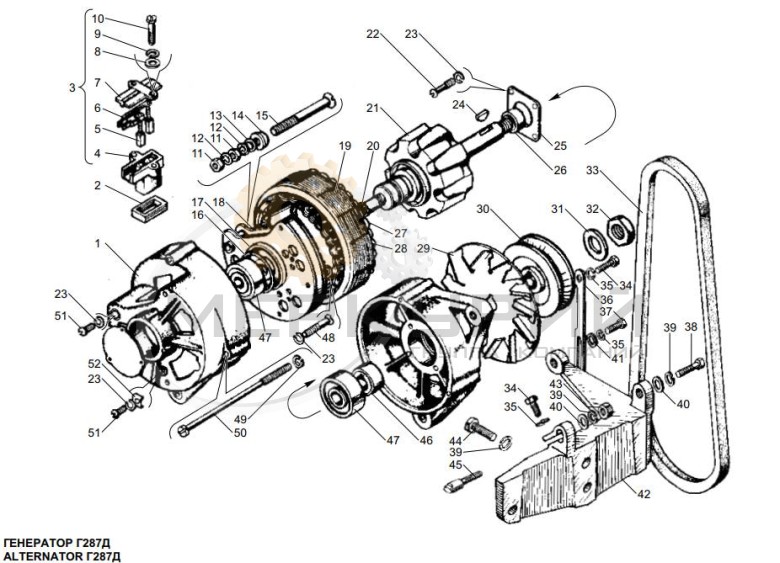 Генератор Г287Д двигателя ЯМЗ-240